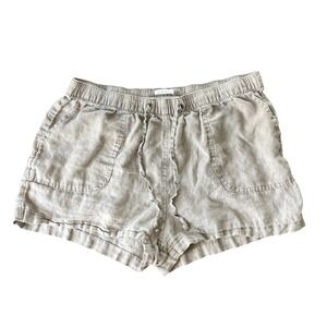 C&C California Linen Shorts Womens XL Beige Drawstring Casual Boho Beach Travel